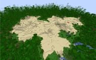 Players can find a village in this desert biome. (Image via Mojang)